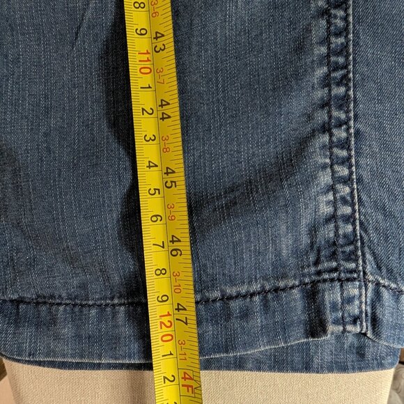 Chico's Shirt Dress Size 0P Petite Long Maxi Button-Front Jean Blue Size 4 - Picture 9 of 11